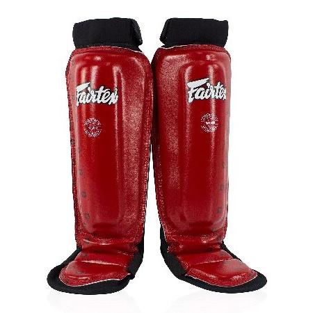 Fairtex SP6 ムエタイ すね当て メンズ レディース キッズ | ネオプレーン素材で作られたシンガード プレミアム 軽量 耐久性 | 脛に強化パッド(レッド/S)の画像
