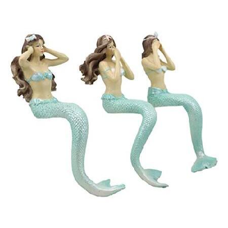 Ebros Capiz Ocean See Hear Speak No Evil Mermaid Sirens Shelf Sitter Figurines 23.5cm トール 航海 ファンタジー マーメイド 海のサイレンオブザシー コレ_2