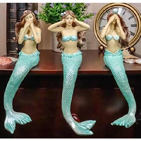 Ebros Capiz Ocean See Hear Speak No Evil Mermaid Sirens Shelf Sitter Figurines 23.5cm トール 航海 ファンタジー マーメイド 海のサイレンオブザシー コレ_4