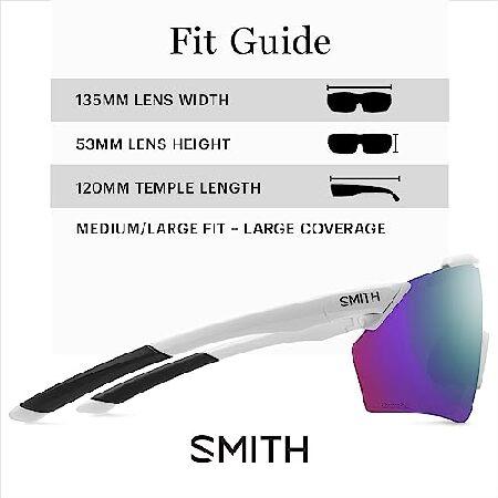 SMITH Ruckus サングラス - シールドレンズ パフォーマンス スポーツサングラス ランニング サイクリング MTBなどに - 男女兼用 - マットホワイト + バイオレッの画像