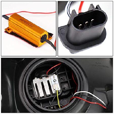 DNA Motoring HL-LB-T8-F15009-BK-CL1 ペア LED DRL クアッドプロジェクター ヘッドライトランプ 交換用