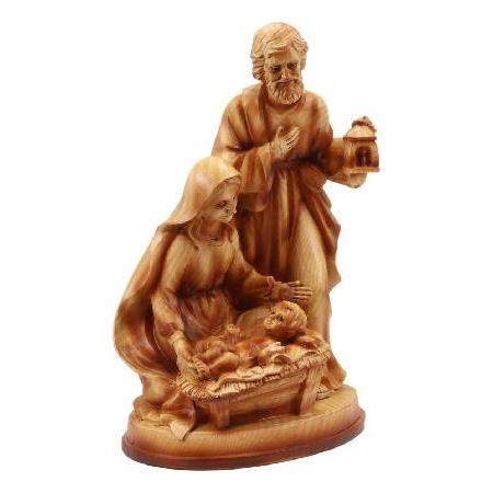 Ebros 聖家族 イエスのキリスト降誕像 クリスチャン カトリック インスピレーションアクセント メアリージョセフと幼児イエス 飼い葉桶の中のクリスマス装飾 置の画像