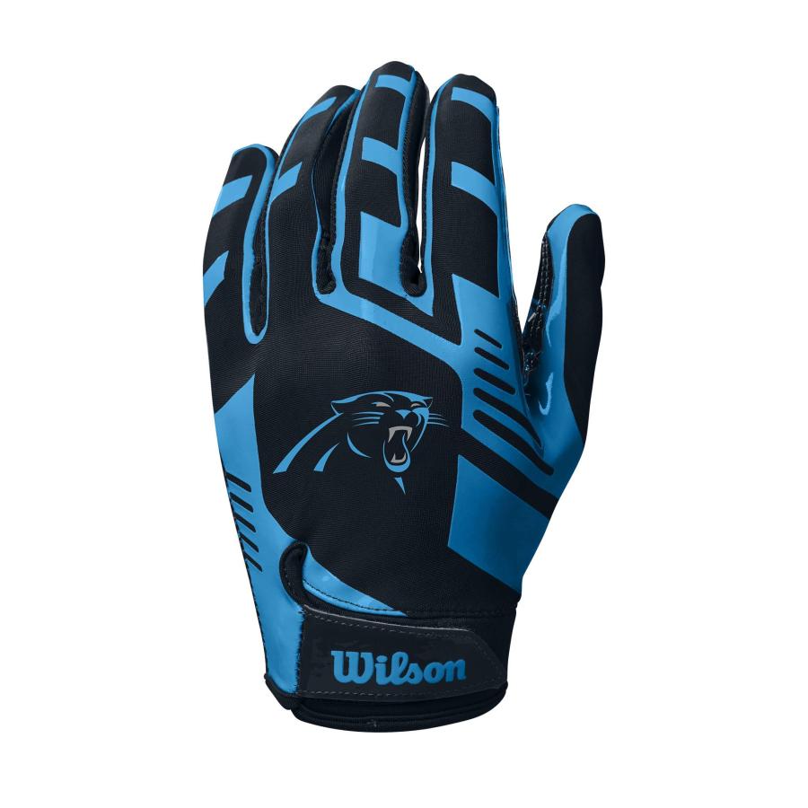 期間限定価格！ WILSON NFL Stretch Fit Football Gloves - Carolina-Youth (WTF9327CA)