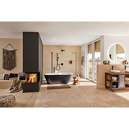 hansgrohe スクエア型 チェックバルブ付き アップグレード 3インチ マットブラック 26455671 壁コンセント_2