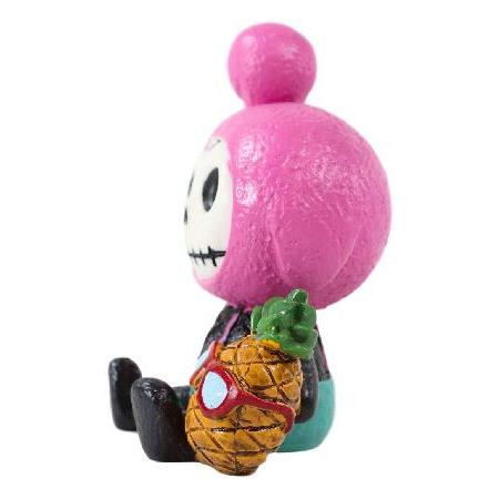 Ebros Gift Furry Bones トロピカル ピナ コラーダ パイナップル ピンク フラミンゴ コスチューム スケルトン モンスター コレクターアイテム ハロウィン マカブ_2