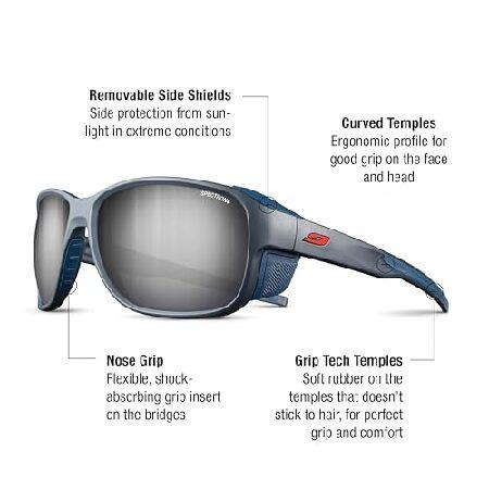 Julbo Montebianco 2 マウンテンサングラス、ダークブルーフレーム - ブラウンレンズ、シルバーミラー付き_1