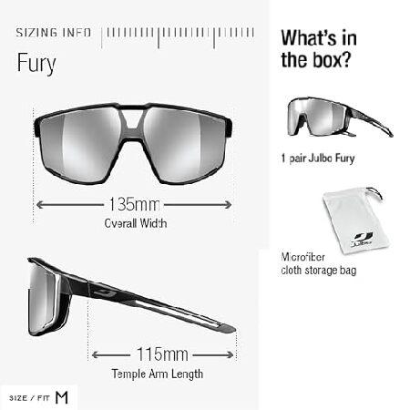 Julbo Fury パフォーマンスサングラス、マットダークブルー/グリーン/グレーフレーム - スモークレンズ、レッドミラー付き_3