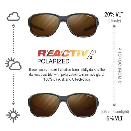 Julbo Monterosa 2 Mountain Sunglasses - Black/Brown Frame - Brown Lens (REACTIV 2-4 Polarized)の画像
