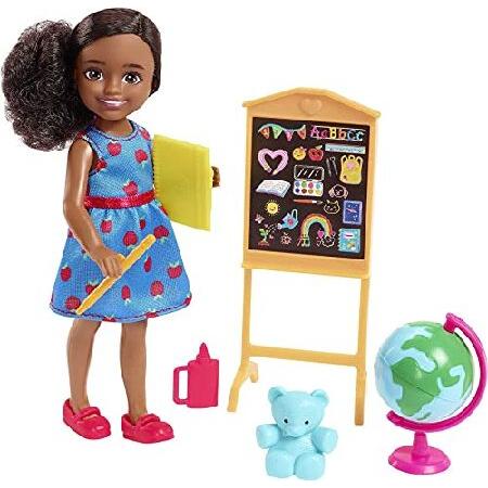 Barbie Chelsea Can Be Doll ＆ Playset， Brunette Teacher Small Doll with Removable Outfit ＆ 6 Career Accessories_1
