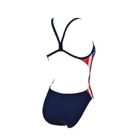 ARENA Women's Standard Print Challenge Back One Piece Swimsuit, Stars ＆ Stripes, 30_2