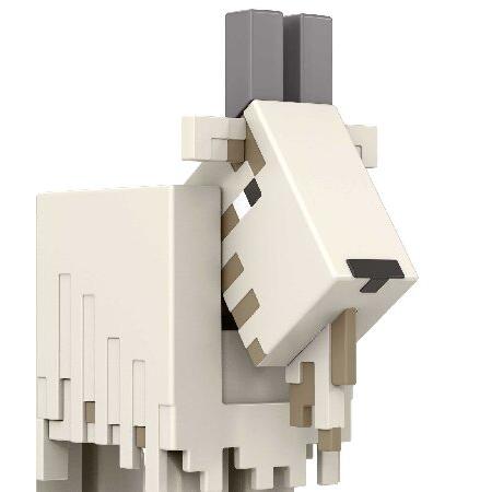 Mattel Minecraft Goat Action Figure, 3.25-in, with 1 Build-a-Portal Piece ＆ 1 Accessory, Building Toy Inspired by Video Game, Collectible Gift for Faの画像