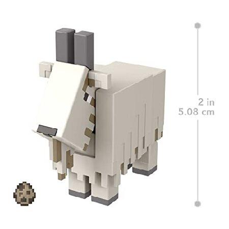 Mattel Minecraft Goat Action Figure, 3.25-in, with 1 Build-a-Portal Piece ＆ 1 Accessory, Building Toy Inspired by Video Game, Collectible Gift for Faの画像