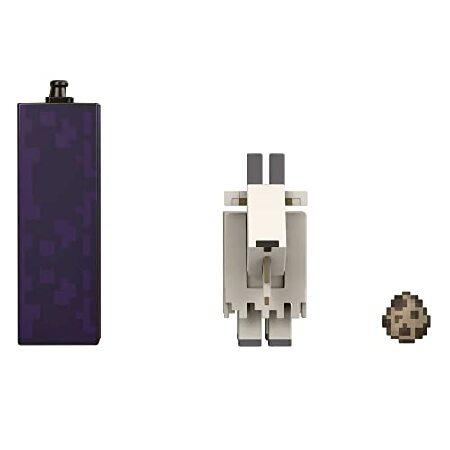 Mattel Minecraft Goat Action Figure, 3.25-in, with 1 Build-a-Portal Piece ＆ 1 Accessory, Building Toy Inspired by Video Game, Collectible Gift for Faの画像