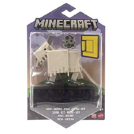 Mattel Minecraft Goat Action Figure, 3.25-in, with 1 Build-a-Portal Piece ＆ 1 Accessory, Building Toy Inspired by Video Game, Collectible Gift for Faの画像