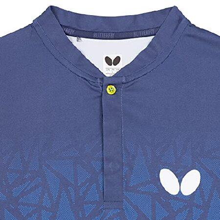 [Butterfly] 卓球シャツ Athletic Shirt メンズ ブルー。 4X-Small
