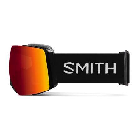 Smith I/O MAG XL スノーゴーグル (ワンサイズ、ブラック/ChromaPop サンレッドミラー+ボーナスレンズ)_1