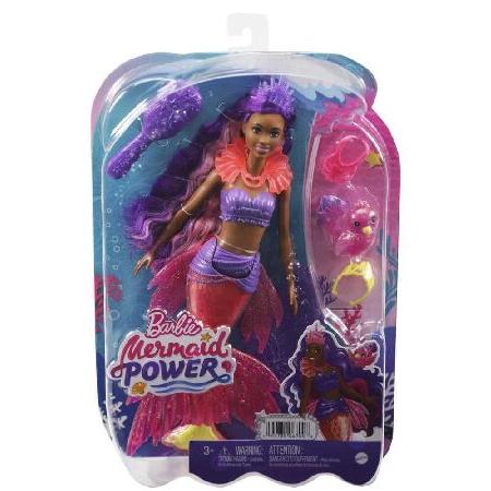 Mermaid Barbie "Brooklyn" Doll with Phoenix Pet and Accessories， Mermaid Toys with Interchangeable Fins_3
