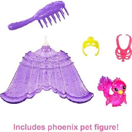 Mermaid Barbie "Brooklyn" Doll with Phoenix Pet and Accessories， Mermaid Toys with Interchangeable Fins_5