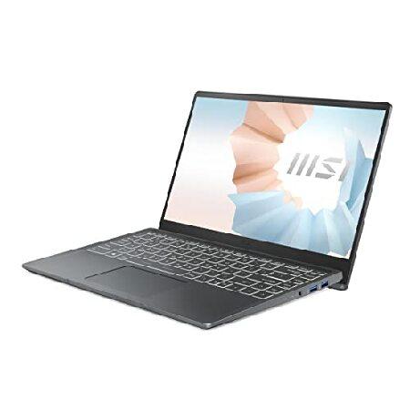 MSI Modern 14 14" Ultra Thin and Light Professional Laptop Intel Core i7-1195G7 Iris Xe 8GB 512GB NVMe SSD Win11 - Gray (B11MOU-1025)の画像