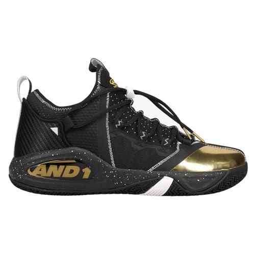 最高の品質の AND1 Attack 2.0 Men’s Basketball Shoes， Indoor or Outdoor， Street or Court - Black/White Trim/Yellow， 10.5 Medium