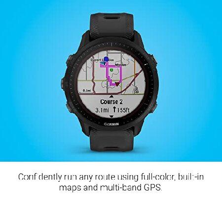 Garmin Forerunner(R) 955 Solar, GPS Running Smartwatch with Solar Charging Capabilities, Tailored to Triathletes, Long-Lasting Battery, Black - 010-02の画像