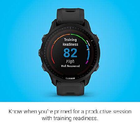 Garmin Forerunner(R) 955 Solar, GPS Running Smartwatch with Solar Charging Capabilities, Tailored to Triathletes, Long-Lasting Battery, Black - 010-02の画像