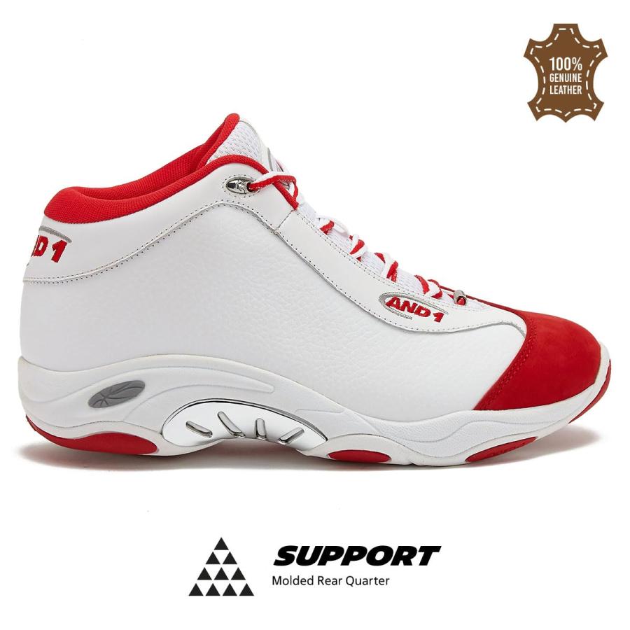 AND1 Tai Chi Men’s Basketball Shoes, Sneakers for Indoor or Outdoor Street or Court - White/Red, 15 Medium｜awa-outdoor｜02