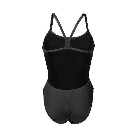 ARENA Women's Solid Team MaxLife Swimsuit Challenge Back One Piece Ladies Bathing Suit Competition Training Athletic Swimwear， Black/White， US Size 28