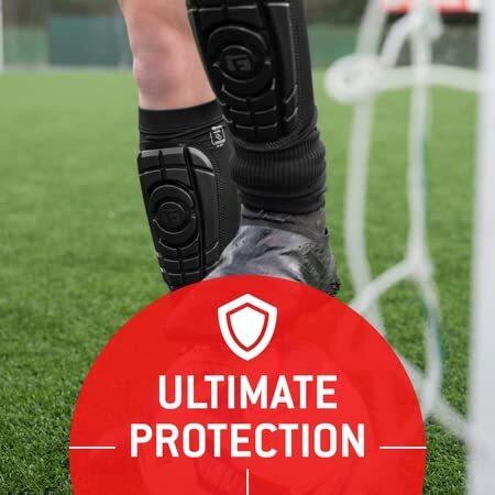 G-Form Pro-S Compact Soccer Shin Guards - Football Shin Guards - Hex Silver/Black, Adult Mediumの画像
