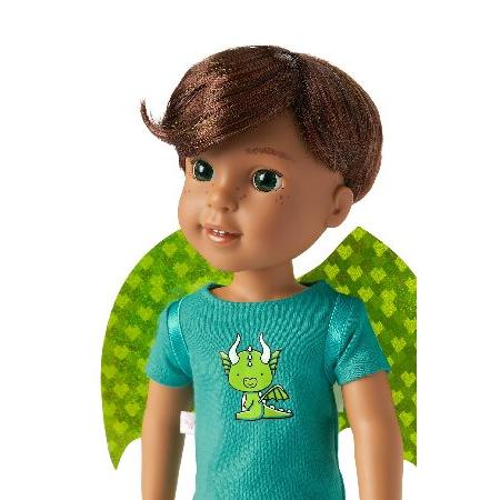 American Girl WellieWishers 14.5-inch Bryant Doll with T-shirt, Shorts, Dragon Wings ＆ Tail, and Boots, For Ages 4+の画像