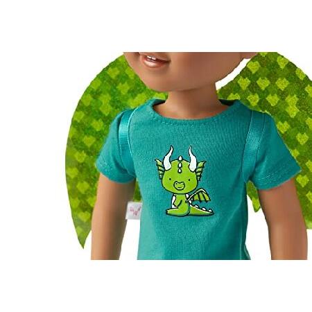 American Girl WellieWishers 14.5-inch Bryant Doll with T-shirt, Shorts, Dragon Wings ＆ Tail, and Boots, For Ages 4+の画像