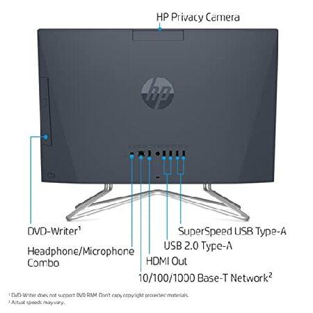 HP 2022 AIO Desktop， 21.5" FHD Display， Intel Celeron G5905T Processor， 12GB RAM， 256GB PCIe SSD， Webcam， DVD-RW， Wi-Fi， HDMI， Bluetooth， Wired KB and_4