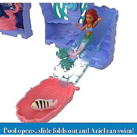 Mattel Disney The Little Mermaid Storytime Stackers Ariel’s Grotto Playset， Stackable Dollhouse with Small Doll ＆ 10 Accessories_3