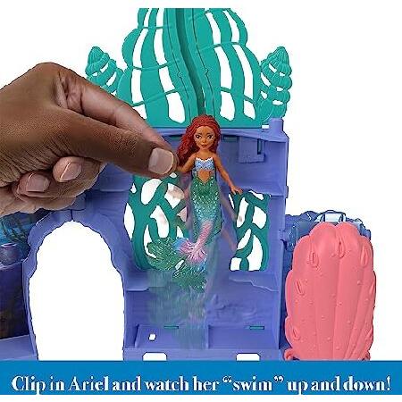 Mattel Disney The Little Mermaid Storytime Stackers Ariel’s Grotto Playset， Stackable Dollhouse with Small Doll ＆ 10 Accessories_4