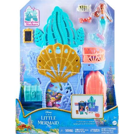 Mattel Disney The Little Mermaid Storytime Stackers Ariel’s Grotto Playset， Stackable Dollhouse with Small Doll ＆ 10 Accessories_5