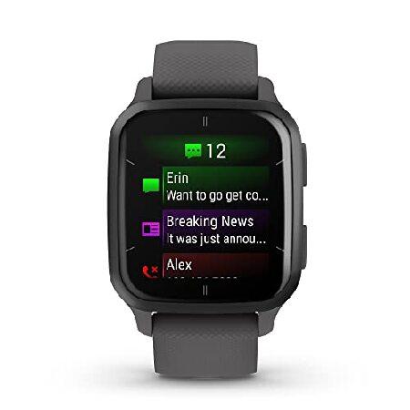 Garmin Venu(R) Sq 2 GPS Smartwatch, All-Day Health Monitoring, Long-Lasting Battery Life, AMOLED Display, Slate and Shadow Grayの画像