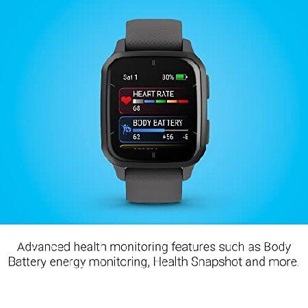 Garmin Venu(R) Sq 2 GPS Smartwatch, All-Day Health Monitoring, Long-Lasting Battery Life, AMOLED Display, Slate and Shadow Grayの画像