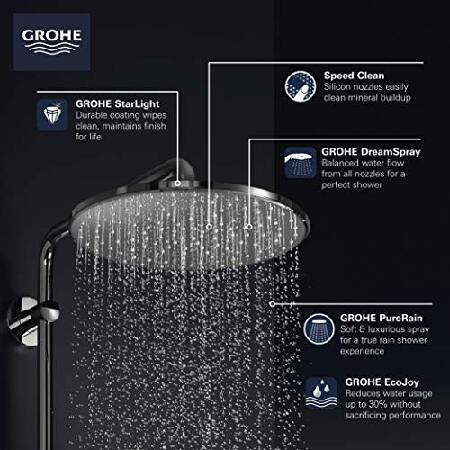 GROHE 265692430 レインシャワー シャワーヘッド ブラックマットの画像