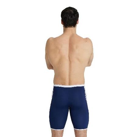 ARENA Men's Standard Performance Icons Solid Swim Jammer， Navy/White， 38_1