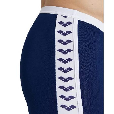 ARENA Men's Standard Performance Icons Solid Swim Jammer， Navy/White， 38_3