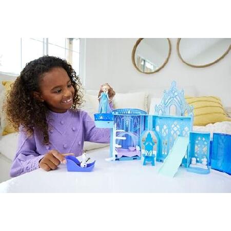 Mattel Disney Frozen Toys， Elsa Ice Palace Storytime Stackers， Castle Doll House Playset， Small Doll ＆ 8 Accessories， Inspired by the Movie
