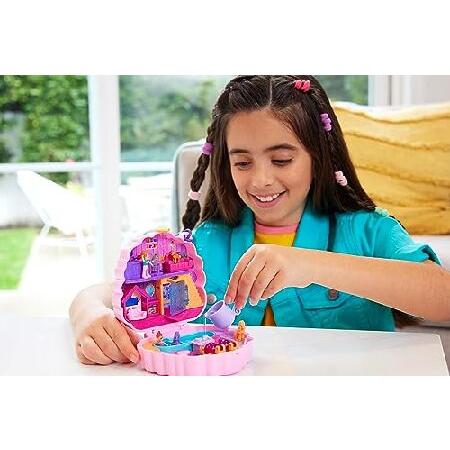 Polly Pocket Groom ＆ Glam Poodle Compact Playset with 2 Micro Dolls ＆ 12 Accessories， Including 2 with Color Change