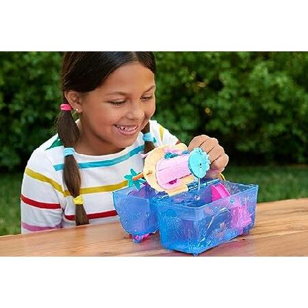 Polly Pocket Playset with 2 Dolls， Surprise Accessories ＆ Water Play， Sparkle Cove Adventure Treasure Chest Animal Toy
