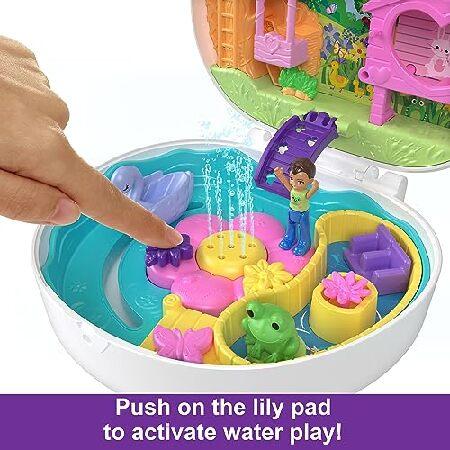 Polly Pocket Flower Garden Bunny Compact Playset with 2 Micro Dolls ＆ 12 Accessories， Including 2 with Color Change_2
