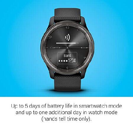 Garmin v〓vomove Trend， Stylish Hybrid Smartwatch， Long-Lasting Battery Life， Dynamic Watch Hands and Touchscreen Display， Black