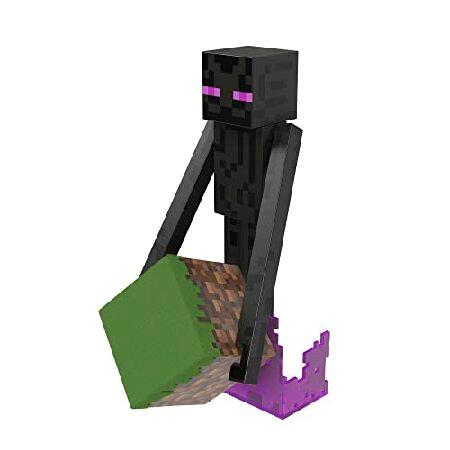 Mattel マインクラフト ダイヤモンド エンダーマン アクションフィギュア フロックドグラスブロックを含むアクセサリー付き 5.5インチ トイコレクティブル HLN40_4