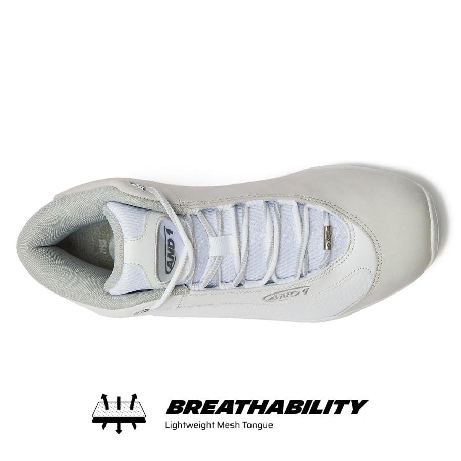即納・正規品 AND1 Tai Chi Men’s Basketball Shoes， Sneakers for Indoor or Outdoor Street or Court - White/Silver Grey， 14 Medium
