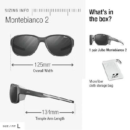 Julbo Montebianco 2 Glacier サングラス 男女兼用 フォトクロミックレンズ 登山家 ハイキング スキー 雪旅行 100% UV， ブラック/オレンジ， L_3