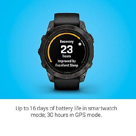 Garmin epix Pro (Gen 2) Sapphire Edition, 47mm, High Performance Smartwatch, Advanced Training Technology, Built-in Flashlight, Blackの画像
