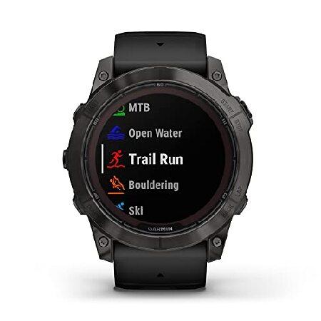 Garmin f〓nix 7X Pro Sapphire Solar, Multisport GPS Smartwatch, Built-in Flashlight, Solar Charging Capability, 010-02778-10, Blackの画像